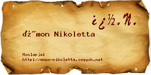 Ámon Nikoletta névjegykártya